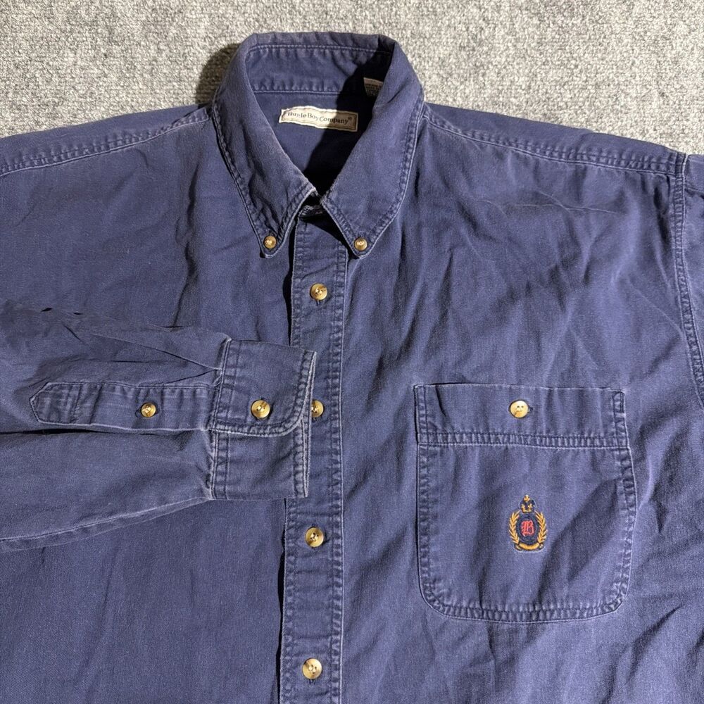 Vtg Bugle Boy Company Shirt Mens XL Blue Button Down Long Sleeve 100% Cotton